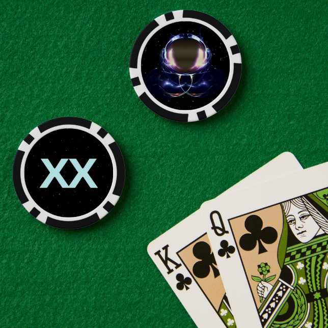 Lot De Jeton De Poker Astronaute fractal (Table de poker (double))