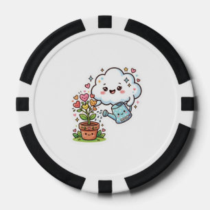 Lot De Jeton De Poker Autocollant Mignon Kawaii Plante Gentillesse Nuage