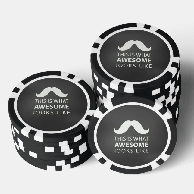 Lot De Jeton De Poker Awesome Mustache (Empiler)