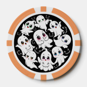Lot De Jeton De Poker Baby Ghosts Éffrayant mignon Halloween humeur