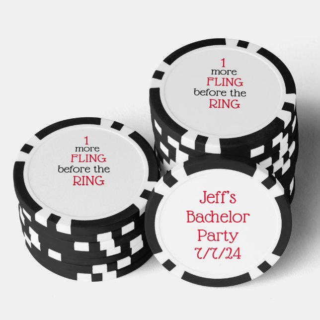 Lot De Jeton De Poker Bachelor Party Black Poker Chip (Empiler)