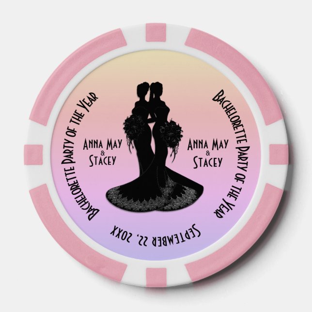 Lot De Jeton De Poker Bachelorette des mariées (Recto)
