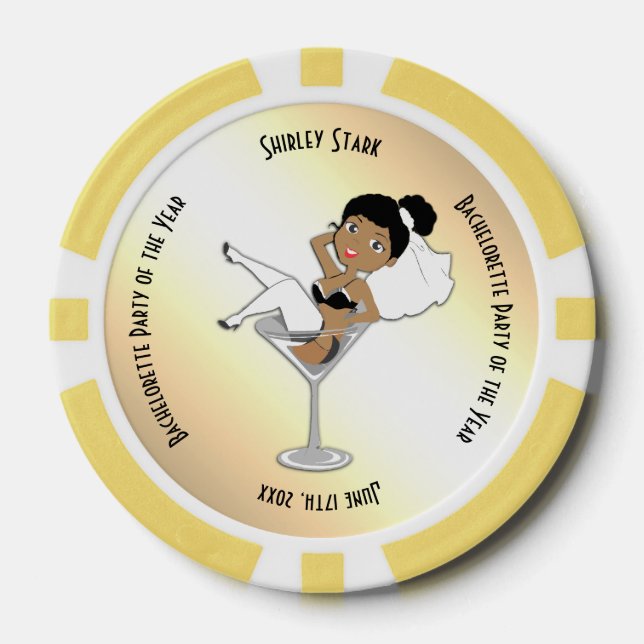 Lot De Jeton De Poker Bachelorette Party Invitation (Recto)
