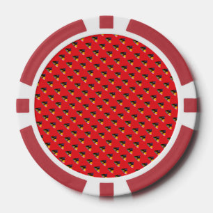 Lot De Jeton De Poker Baisers de Chien Bleu Répètent Rouge