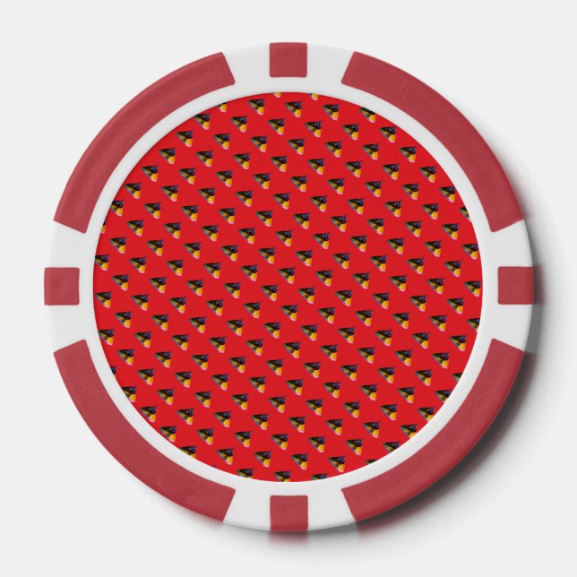 Lot De Jeton De Poker Baisers de chien bleu répètent rouge (Recto)