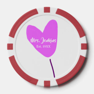 Lot De Jeton De Poker Ballon cœur rose Mme ajouter nom est. Ajouter anné