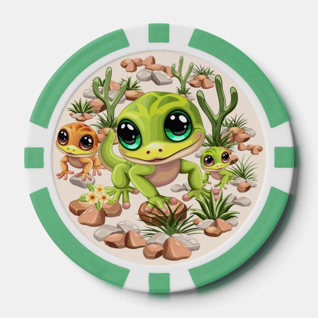 Lot De Jeton De Poker Bébé Geckos jote personnages de dessin (Recto)