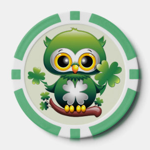 Lot De Jeton De Poker Bébé Hibou Mignon St Patrick Dessin Animé