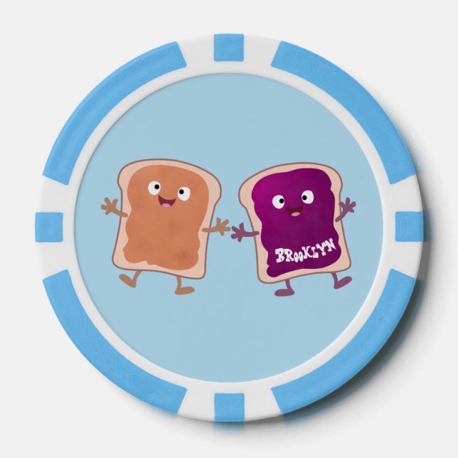 Lot De Jeton De Poker Beurre d'arachide mignonne et caricature sandwich  (Recto)