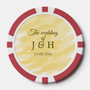 Lot De Jeton De Poker Beurre jaune pastel le mariage du nom de couple le