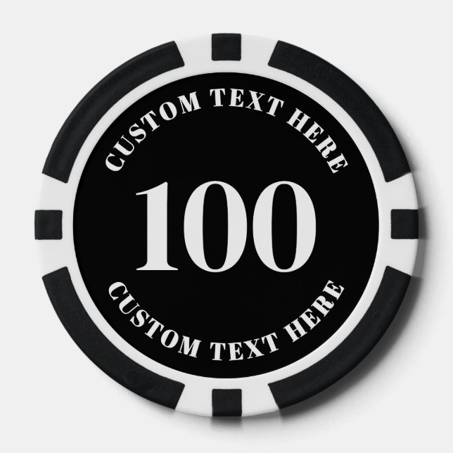 Lot De Jeton De Poker Black 100 Numbered (Recto)