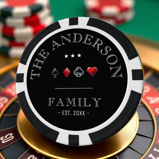 Lot De Jeton De Poker Black Casino Card Confit Famille Mariage (Créateur téléchargé)
