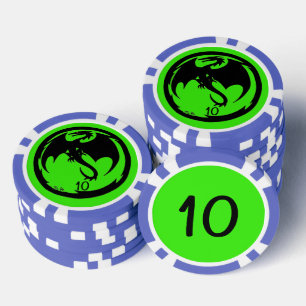 Lot De Jeton De Poker Black Dragon bleu bleu 10 puce de poker rayé