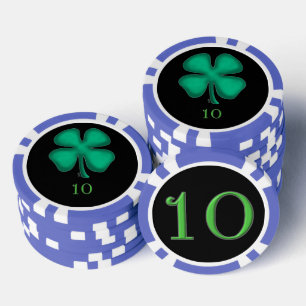 Lot De Jeton De Poker Black Irish bleu 10 puce de poker rayé