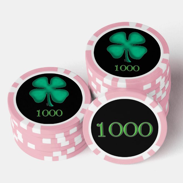 Lot De Jeton De Poker Black Irish rose 1000 puce de poker rayé (Empiler)