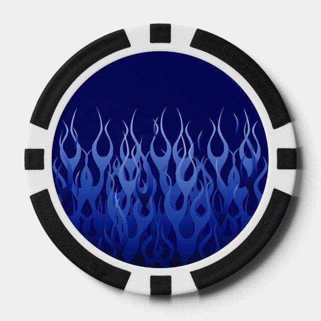 Lot De Jeton De Poker Bleu cool sur Blue Racing Flames (Recto)