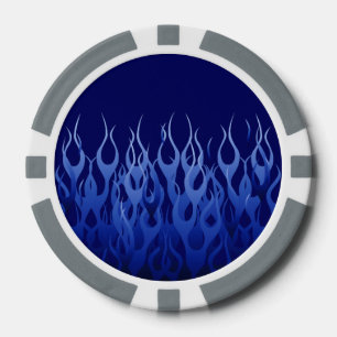 Lot De Jeton De Poker Bleu cool sur Blue Racing Flames décorative