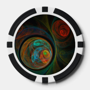 Lot De Jeton De Poker Bleu de renaissance Art Abstrait
