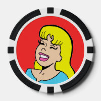 Blonde Bombshell Bande Dessinée Puce Poker