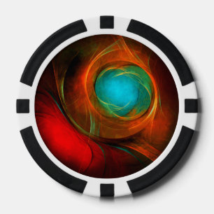 Lot De Jeton De Poker Blue Eye Moderne Abstrait Art Cool Motif #16