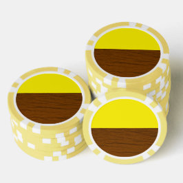 Lot De Jeton De Poker Bois jaune et marron