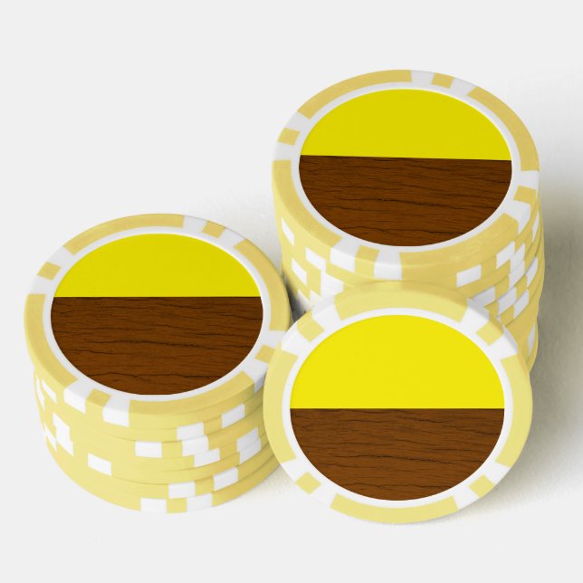 Lot De Jeton De Poker Bois jaune et marron (Empiler)