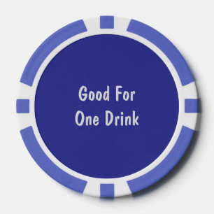 Lot De Jeton De Poker Bon Pour Un Verre Bleu Blanc
