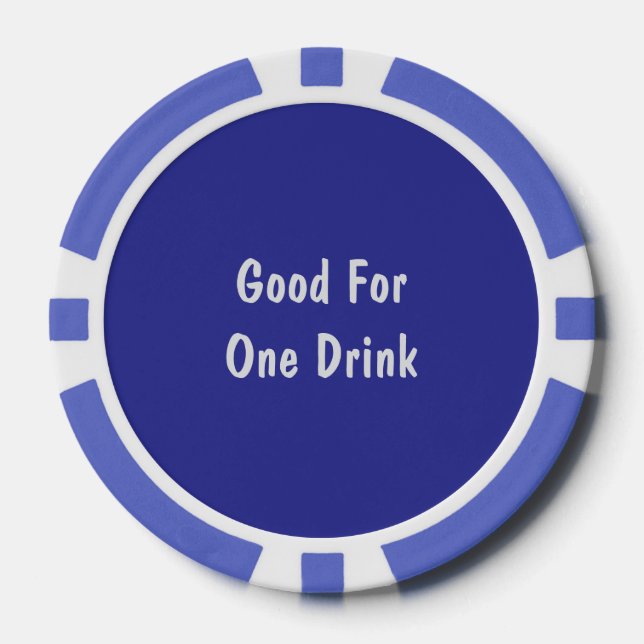 Lot De Jeton De Poker Bon Pour Un Verre Bleu Blanc (Recto)