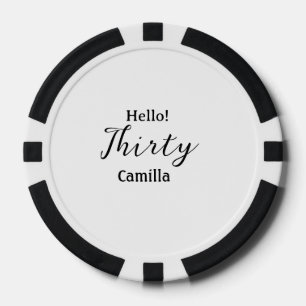 Lot De Jeton De Poker Bonjour trente anniversaire nom simple minimal élé