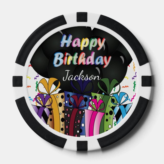 Lot De Jeton De Poker Bonne fête d'anniversaire (Recto)