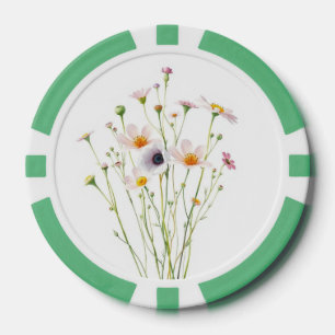 Lot De Jeton De Poker Bouquet aquarelle de fleurs sauvages