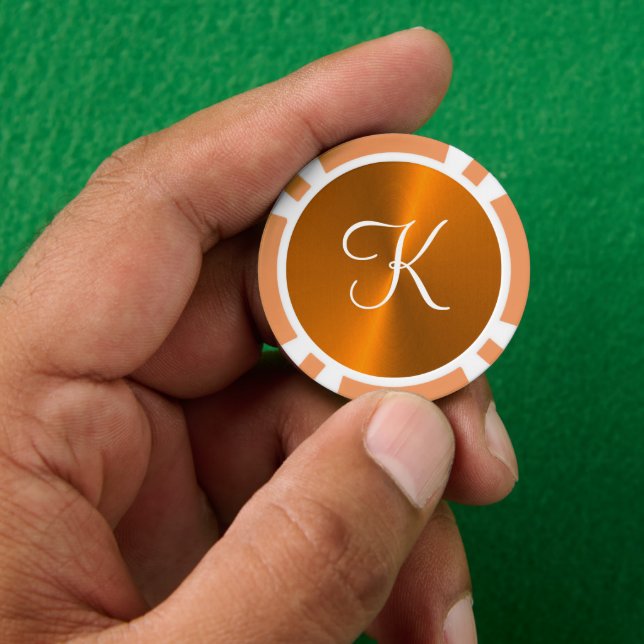 Lot De Jeton De Poker Bronze brillant faux monogramme métallique (main)