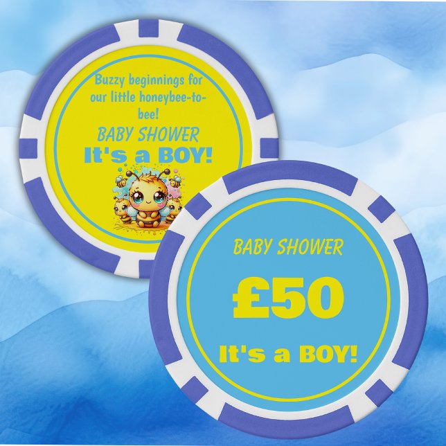 Lot De Jeton De Poker Buzzy débutants Baby shower abeille-à-abeille | (Créateur téléchargé)