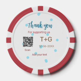 Lot De Jeton De Poker Cadeau de lune de miel Ajouter Q R code nom du cou