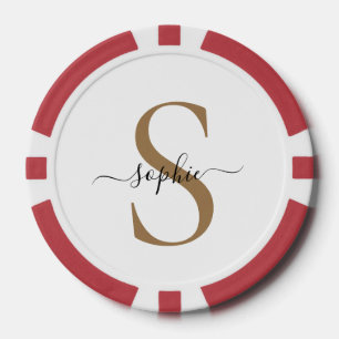 Lot De Jeton De Poker Cadeau Personnalisé Nom Personnalisé Écriture Élég