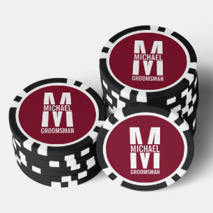 Lot De Jeton De Poker Cadeaux Personnalisés pour Garçons d'Honneur avec