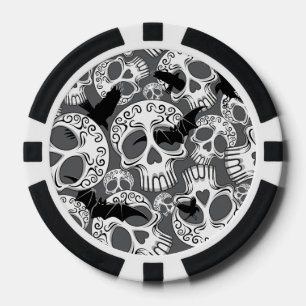 Lot De Jeton De Poker Calaveras décoratives Halloween