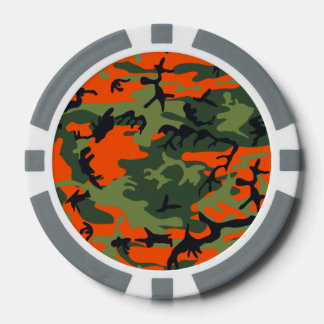 Lot De Jeton De Poker Camo Chasseur orange