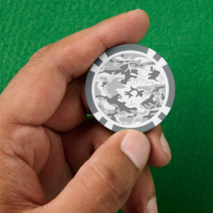 Lot De Jeton De Poker Camouflage gris neige d'hiver, Militaire, Armée