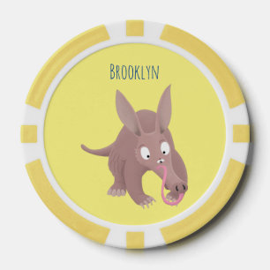 Lot De Jeton De Poker Caricature amusante de Aardvark