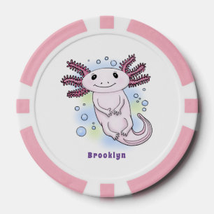 Lot De Jeton De Poker Caricature axolotl rose adorable