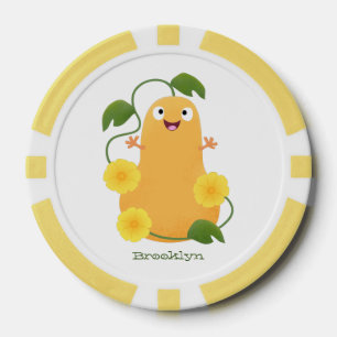 Lot De Jeton De Poker Caricature citrouille gourde en beuret joyeux