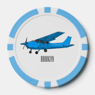 Lot De Jeton De Poker Caricature d'avion à voilure fixe
