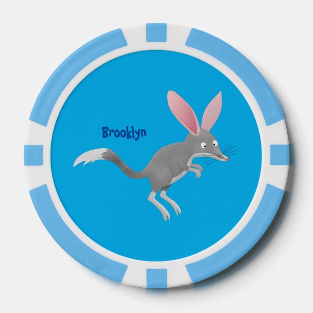 Lot De Jeton De Poker Caricature de bilby australien très heureuse (Recto)