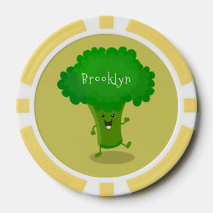 Lot De Jeton De Poker Caricature de brocoli dansant Cute kawaii