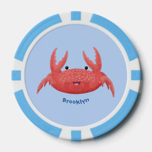Lot De Jeton De Poker Caricature de crabe rouge cuite