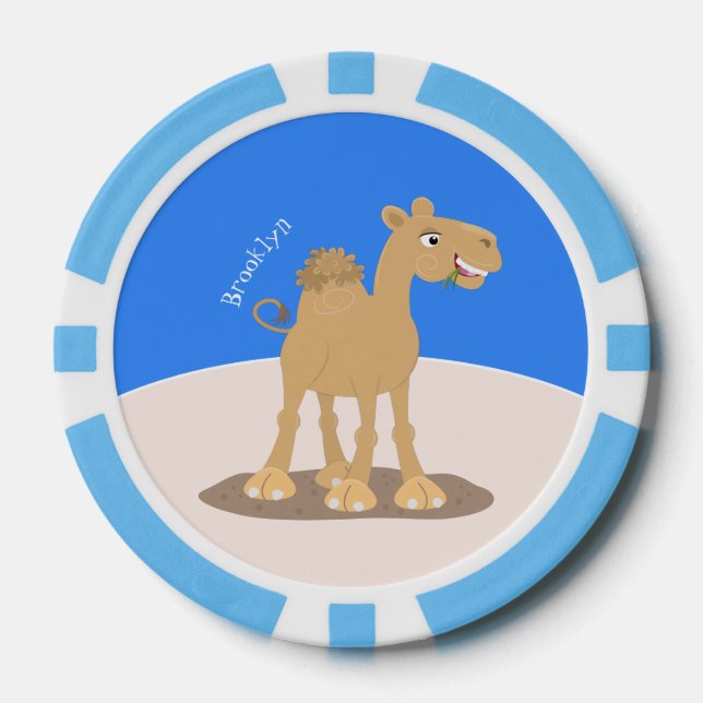 Lot De Jeton De Poker Caricature de dromadaire joyeux et souriant (Recto)