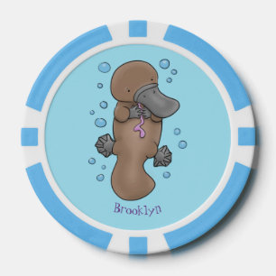 Lot De Jeton De Poker Caricature de platypus bébé très heureuse