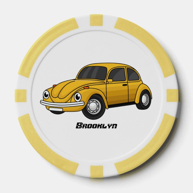Lot De Jeton De Poker Caricature de voiture classique (Recto)