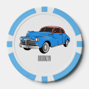 Lot De Jeton De Poker Caricature de voiture classique 1948